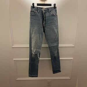 Re/Done x Levi’s Women's Distressed Light Blue Slim-Straight Jeans